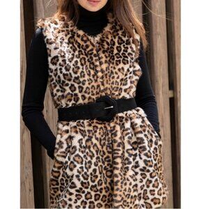 INC Leopard-Print Faux-Fur Duster